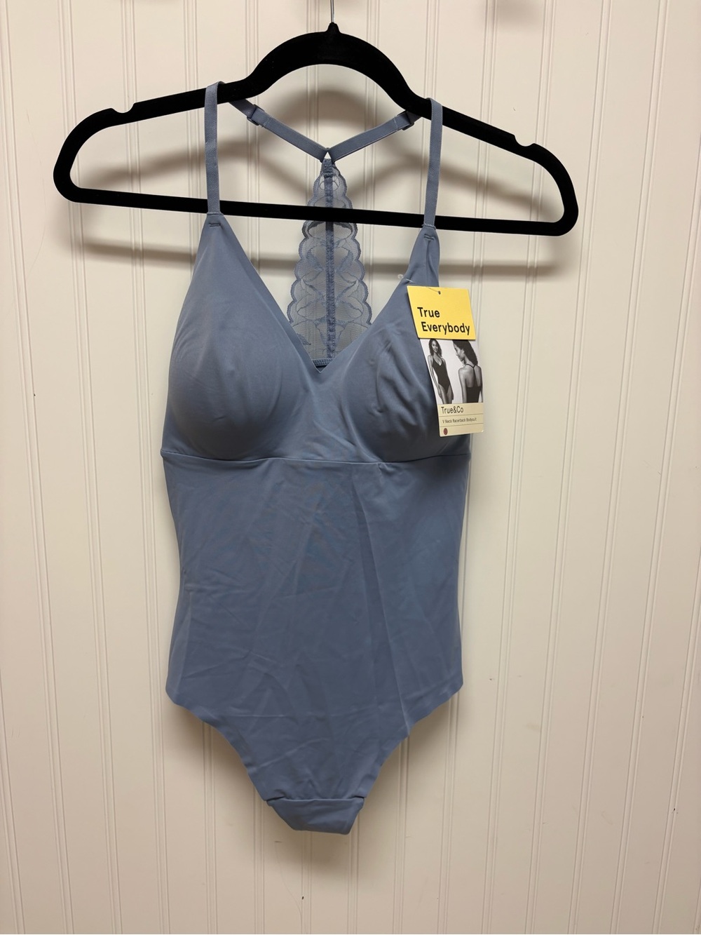 True & Co. True Everybody Blue Lace-Back Bodysuit